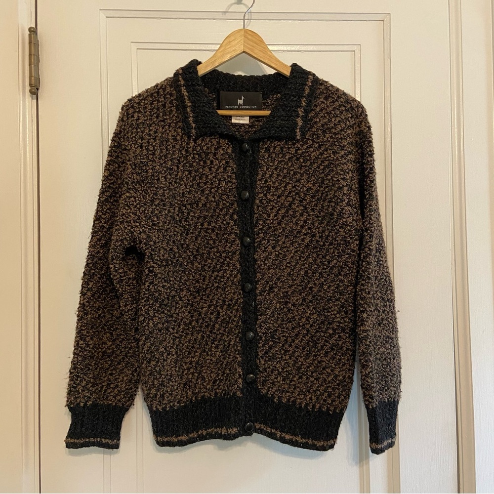 Peruvian Connection Button Down Wool Cardigan - image 1